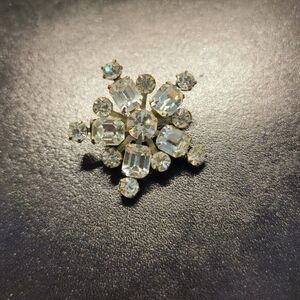 Elegant Silver Crystal Brooch